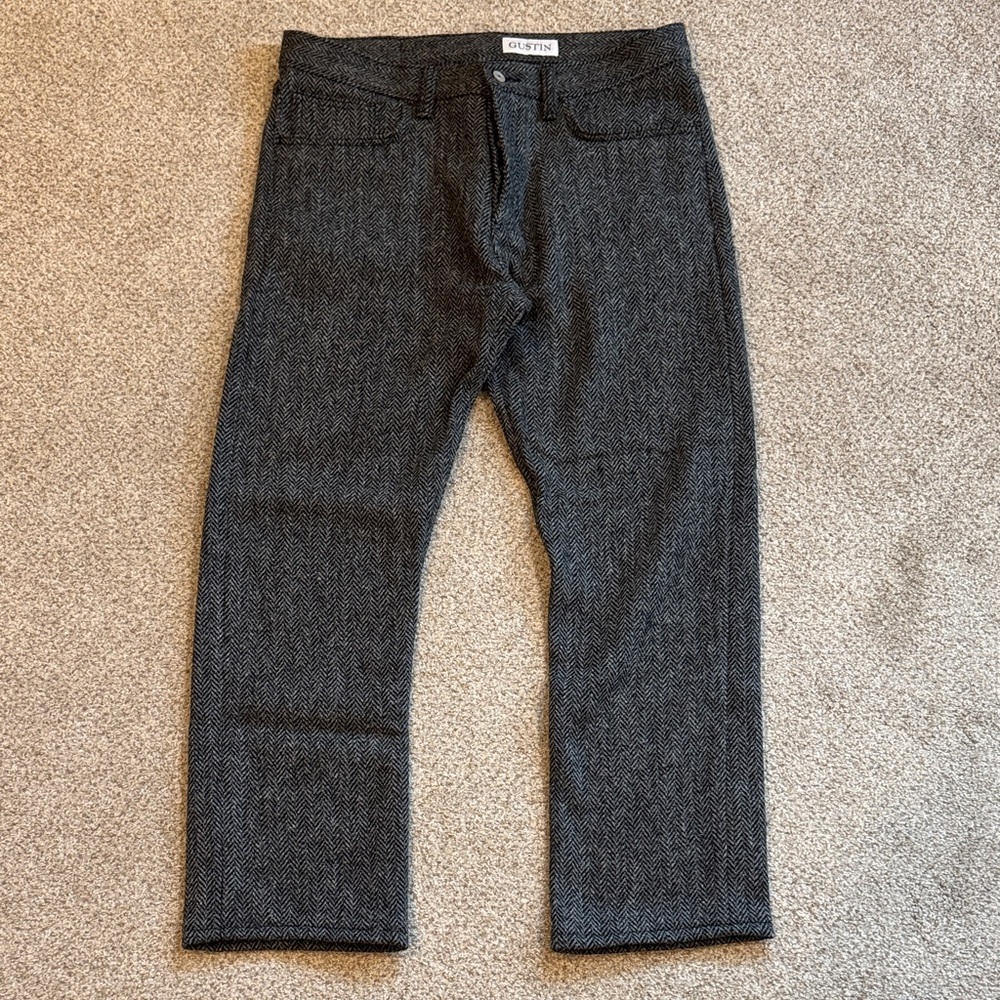 Gustin Harris Tweed 5 Pocket Herringbone Wool Pant